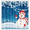 Whimsical Snowman and Snowflakes Print Fabric Shower Curtain Waterproof for Bathroom Decor