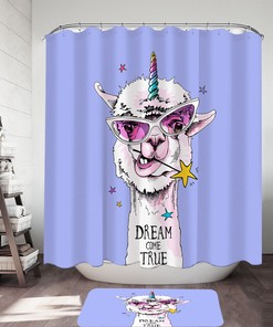 Whimsical Unicorn Llama Shower Curtain - A Positive Addition To Your Bathroom