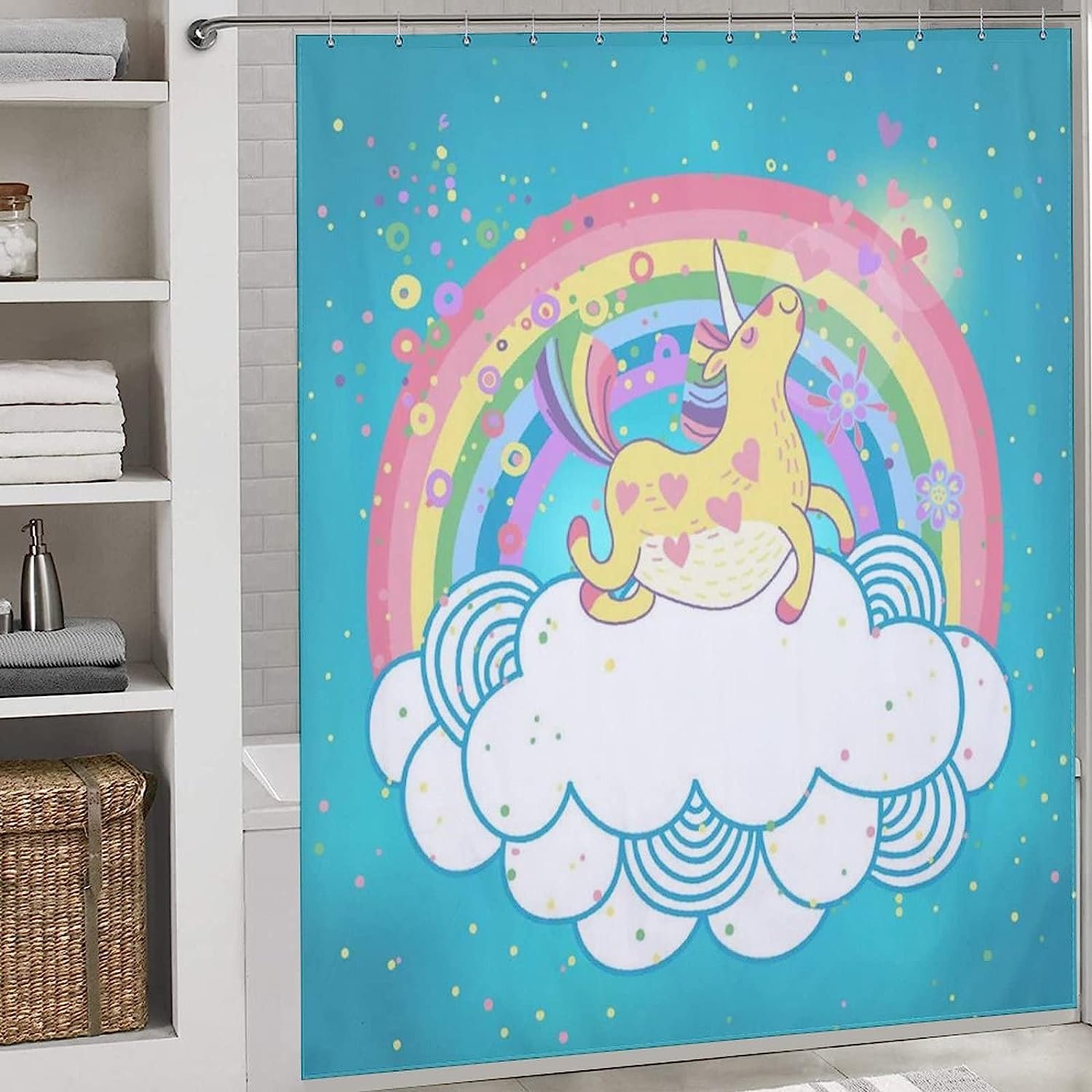 Whimsical Unicorn Shower Curtain For Playful Bathroom Decor - Image 3