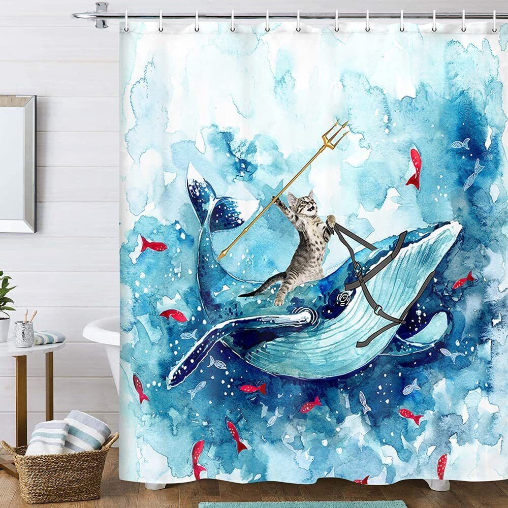 Whimsical Whale Shower Curtain - Image 2