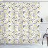 Whimsical Yellow Bees and Chamomile Meadow Print Shower Curtain for Natural Bathroom Decor 