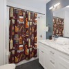 Whiskey Print Shower Curtain - Gift for Whiskey Lovers, Whiskey Pattern Bathroom Decor, Home Decor