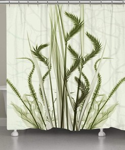 Whispering Green Garden Shower Curtain for Relaxing Bathroom Decor