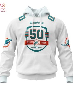White 3D Hoodie - 50Th Anniversary Of Miami Dolphins Perfect Season