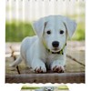 White Adorable Puppy Dog Waterproof Shower Curtain, Charming Bathroom Accessory