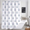 White Anchor Waterproof Small Shower Curtain For Camper Bathroom