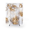 White And Gold Floral Rose Shower Curtain By Designer - A Chic And Elegant Addition For Your Bathroom