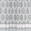 White And Tan Damask Floral Geometric Border Shower Curtain, Brand New