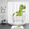 White Bathtub Dinosaur Shower Curtain - A Fun Addition To Your Kids' Bathroom