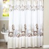 White Beige Avanti Shower Curtain - Destin Shower Curtain Seahorse Shells