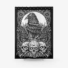 White Black Gothic Raven Skull Fabric Shower Curtain - Gothic Bathroom Decor  