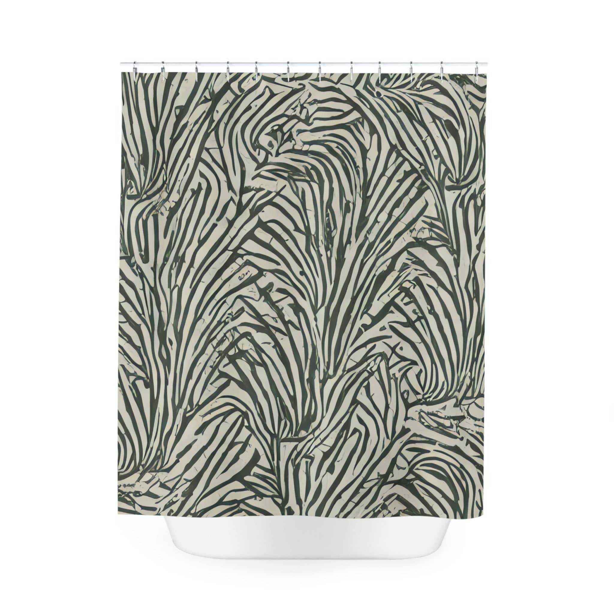 White Floral Boho Botanical Shower Curtain - Image 2