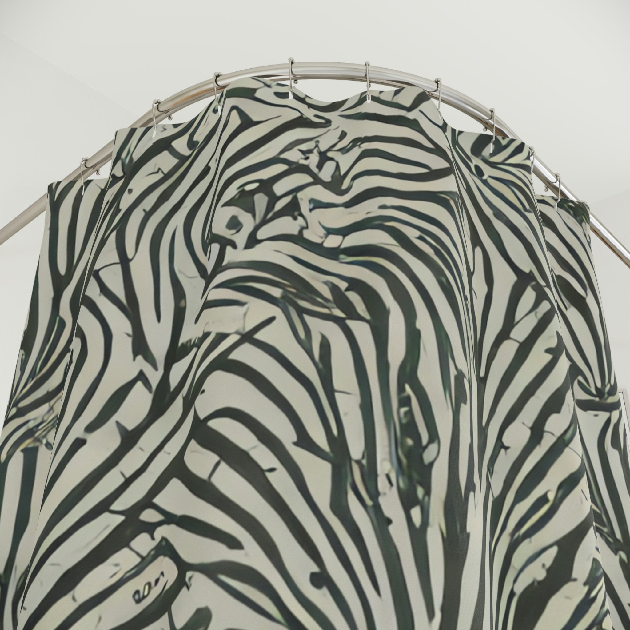 White Floral Boho Botanical Shower Curtain - Image 3