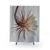 White Floral Botanical Shower Curtain For Earthy Bathroom Decor