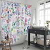 White Floral Quality Shower Curtain Set with Waterproof and Washable Material for Bathroom Decor Artwork by Artist 