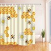 White Flower & Honeycomb Shower Curtain Modern Fabric Design