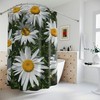 White Garden Flowers Shower Curtain - Botanical Bathroom Decor 