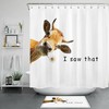 White Highland Cow Funny Wild Animals Print Shower Curtain, Perfect for a Fun and Playful Bathroom
