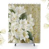 White Magnolias Vintage Floral Shower Curtain - Luxurious and Elegant Bathroom Decor