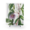 White Passionflower Shower Curtain With Vintage Botanical Prints For A Classic Bathroom