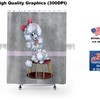 White Poodle Dog Shower Curtain - Elegant Dog Art Bathroom Decor 