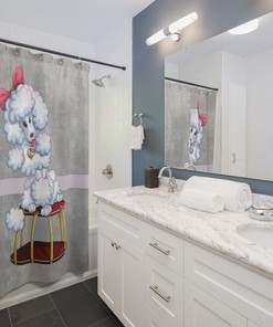White Poodle Dog Shower Curtain - Elegant Dog Art Bathroom Decor