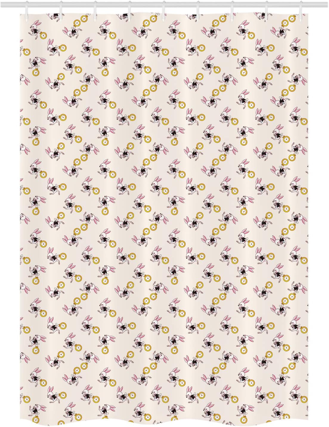 White Rabbit Dancing in The Sky Alice Theme Shower Curtain - Vintage Bathroom Shower Curtains
