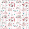 White Rainbow Boho Fabric Shower Curtain for Teen Girls Bathroom Decor, Waterproof and Stylish