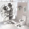 White Skull Fabric Shower Curtain - Masculine Skull Bathroom Decor 