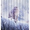 White Snow Scene Shower Curtain with Leopard Print for a Winter Bathroom