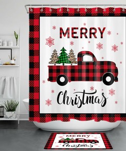 White Snowflake Shower Curtain For Winter Bathroom Decor