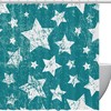 White Starry Night Shower Curtain - Retro Bathroom Decor
