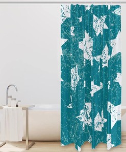 White Starry Night Shower Curtain - Retro Bathroom Decor