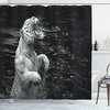 White Tiger Print Shower Curtain For Bathroom