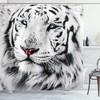 White Tiger Winter Rare Wild Cat Eyes Shower Curtain, Eye-catching and Beautiful Bathroom Accessory