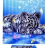 White Tiger and Fishes Waterproof Shower Curtain, Beautiful and Unusual Bathroom Accessory, Unique Design