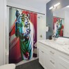White Tiger and Red Roses Shower Curtain, Romantic and Lovely for Bathroom Decor