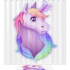 White Unicorn Print Shower Curtain for a magical and waterproof bathroom experience