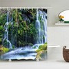 White Waterfall 3D Printed Shower Curtain for Modern Bathroom