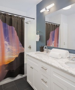 White Waterfall Shower Curtain - Simple and Elegant Design for Bathroom
