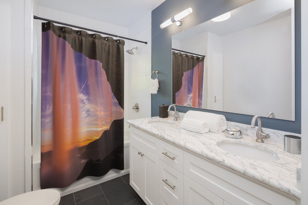 White Waterfall Shower Curtain - Simple and Elegant Design for Bathroom
