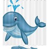 White Whale Shower Curtain with Waterproof Material for a Clean and Chic Bathroom 