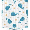 White Whale Star Shower Curtain with Waterproof Material for Gentle Look 
