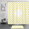 White Yellow Striped Modern Geometric Shower Curtain, Simple and Chic Bathroom Accessory