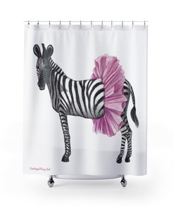 White Zebra Pattern Shower Curtain for Sleek Bathroom Decor
