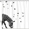 White Zebras Picture Print Shower Curtain - Elegant And Decorative Fabric Bath Curtain For Your Bathroom