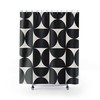 White and Black Geometric Print Shower Curtain for Modern Bathrooms