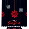 White and Blue Snowflake Print Shower Curtain
