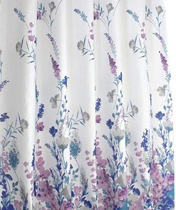 White and Pink Wildflower Fabric Shower Curtain for a Calming Bathroom