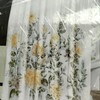 White and Yellow Floral Shower Curtain for Minimalist Bathroom 